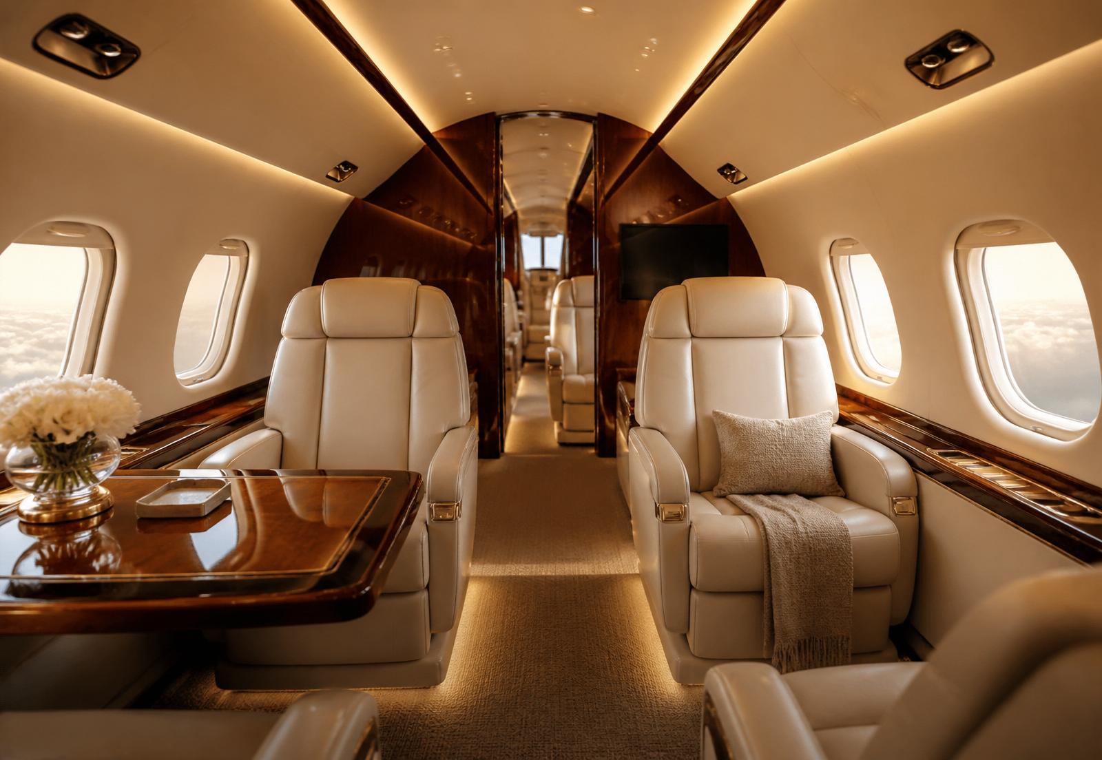 Private jet interior